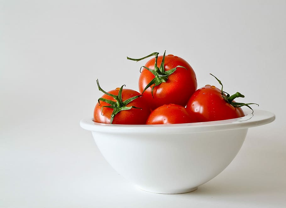 bowl of tomatoes, Bowl, tomatoes, ingredient, ingredients, red, tomato, vegetable, vegetables, white