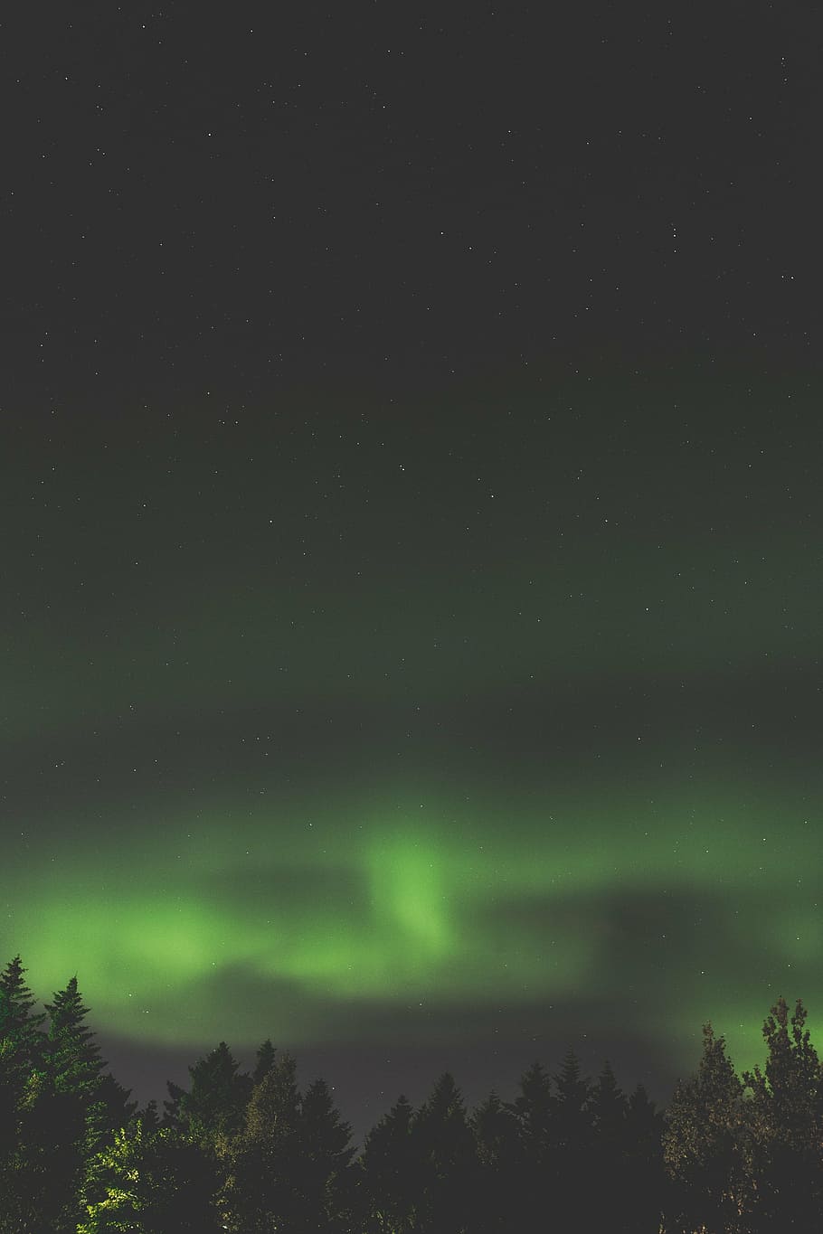 verde, norteño, luces, noche, aurora, boreal, espacio, estrellas, cielo, atmósfera