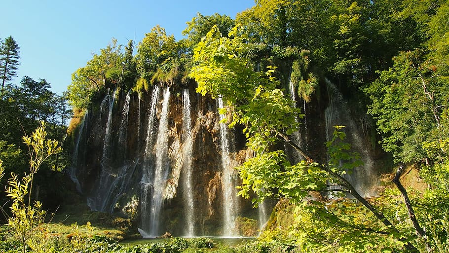 national park, croatia, plitvice lakes, nature, places of interest, waterfall, waterfalls, waters, winnetou, tree