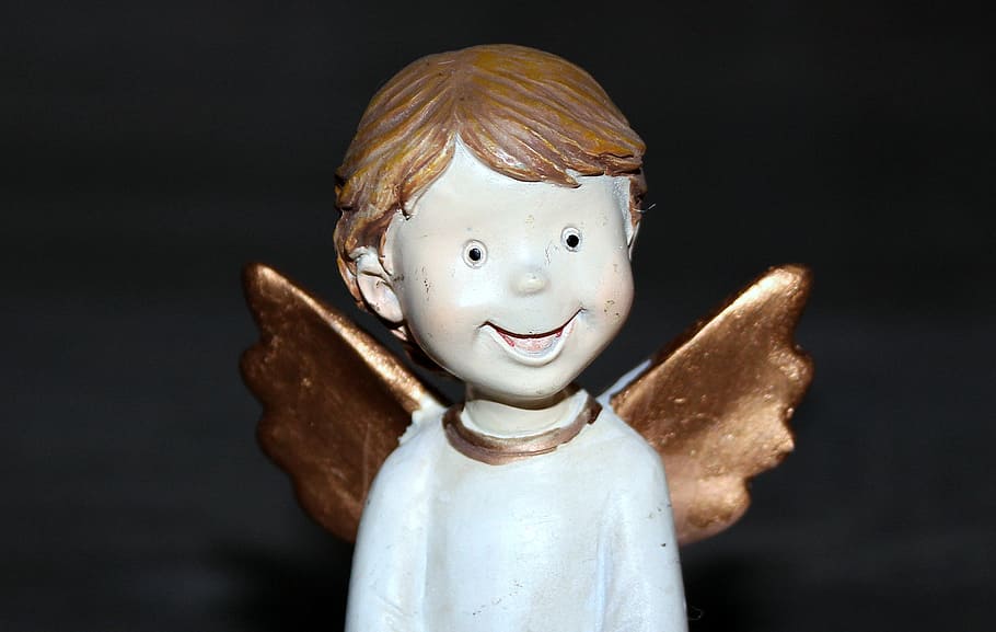angel, angel face, angel figure, angel wings, cheerful, laugh, sweet, deco, childhood, representation