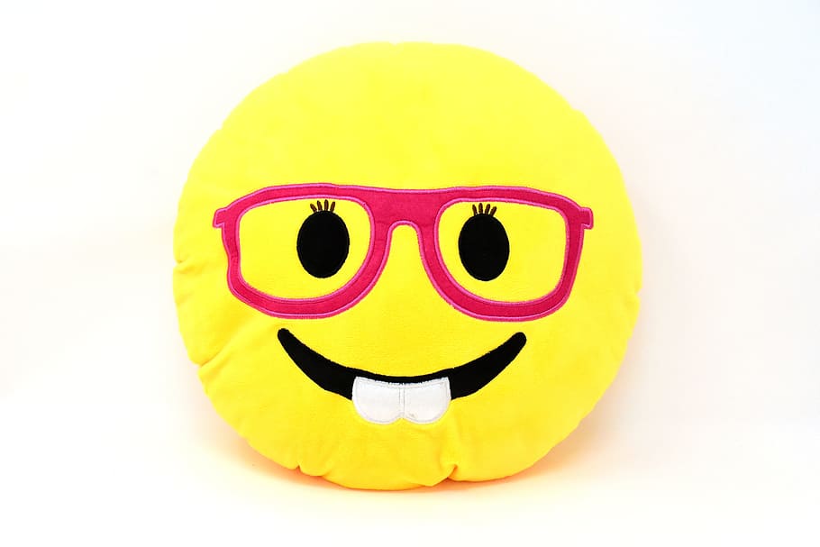 emoji plush toy, smiley, face, emoticon, smile, funny, emotion, laugh, fun, color