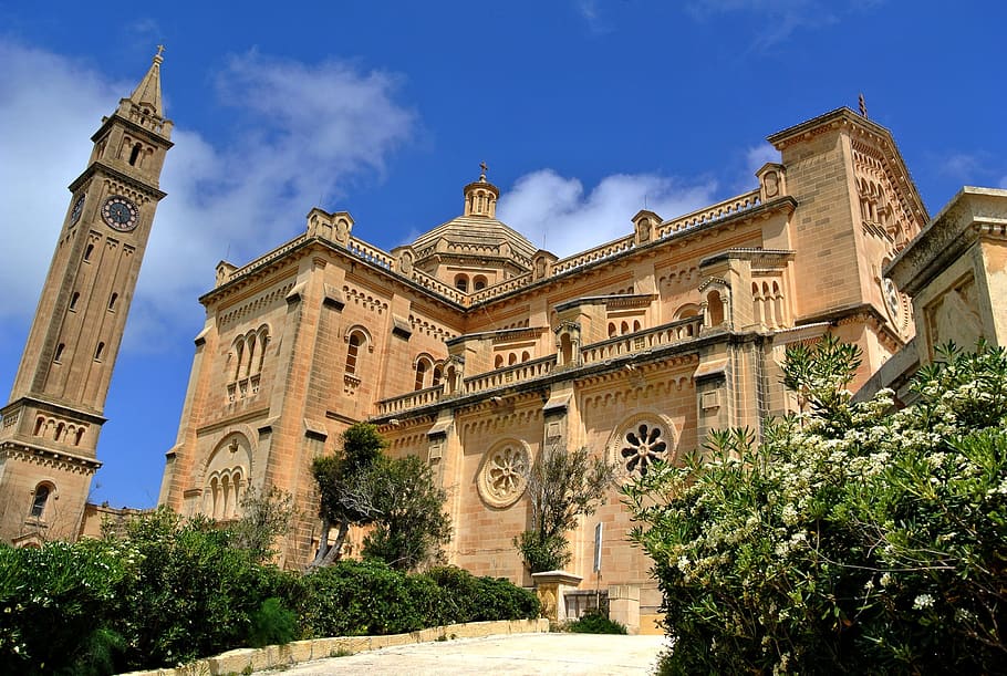ta 'pinu, malta, gozo, catedral, basílica, católica, iglesia, maltés, europa, turismo