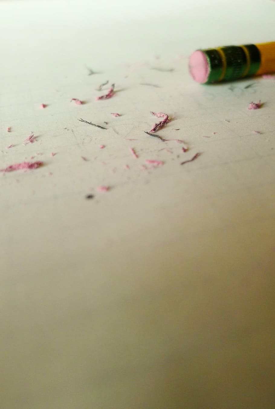 pencil, white, printer paper, eraser, paper, writing, blank, writer' block, nothing, background