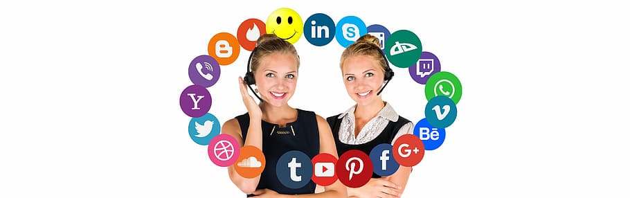 two women smiling, Call Center, Headset, Woman, Service, consulting, information, talk, continents, global