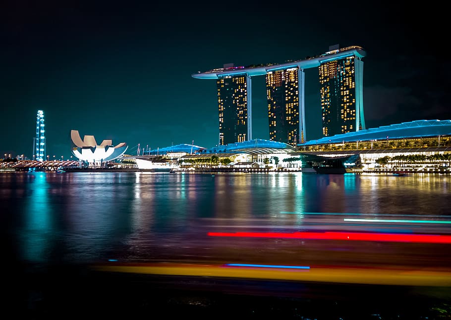 waktu, murtad, foto, marina sand bay, Marina, Sand Bay, Singapura, sungai singapura, kaki langit, bangunan