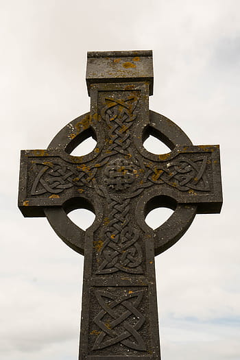 GORGEOUS Black /& White Photo Of CELTIC CROSSES in Ireland Eire Irish Cemetery