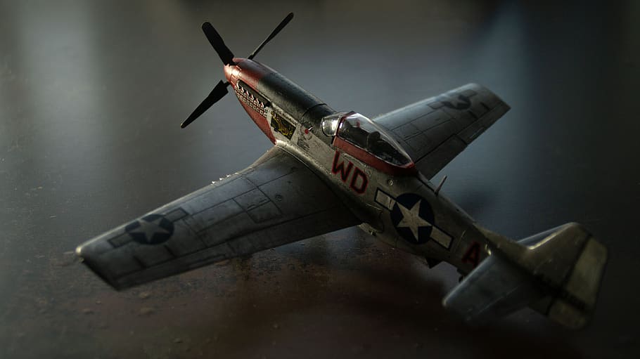 model, ww2, p51, mustang, usaf, plastic, miniature, aircraft, propeller, world war