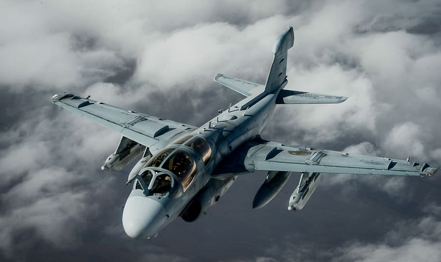 EA-6Bプラウラー, 米国海兵隊, Usmc, 飛行機, 航空機, 飛行, 空, 輸送, 雲-空, 航空車両