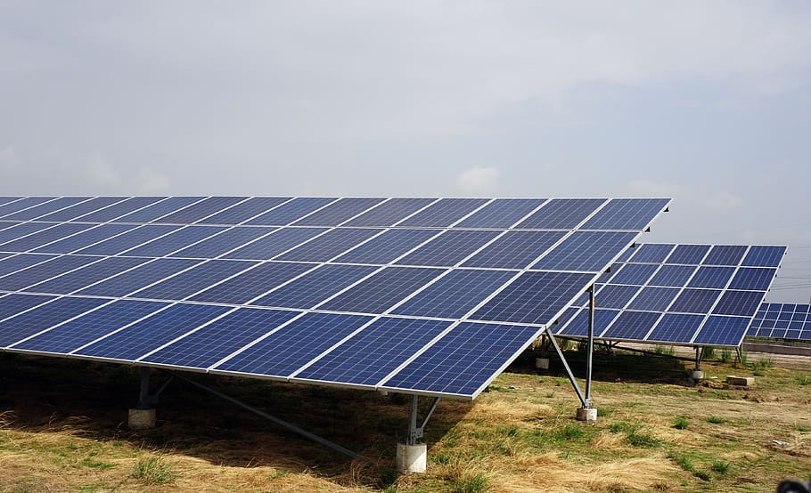 solar panels, renewable energy, photo-voltaic, solar energy, electricity, canal bank, narmada canal, gujarat, india, solar panel