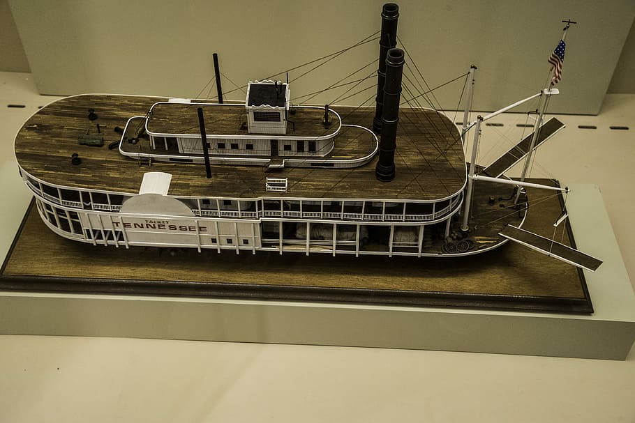 riverboat display, tennessee museum, Riverboat, display, Tennessee, Museum, boat, model, public domain, old-fashioned