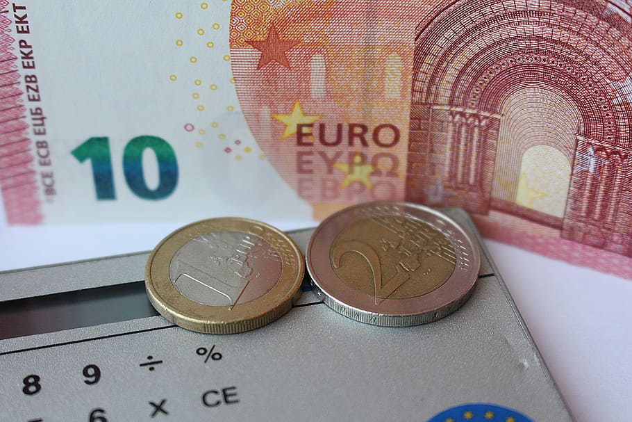 Nota de 10 euros, euro, calculadora, nota de dólar, contagem, moedas, como calcular, moeda, finanças, papel Moeda