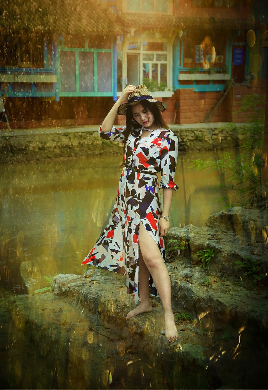 chengdu china, qionglai fellow, Chengdu, China, Qionglai, Fellow, colorful town, flat retouching, color mixing, woman