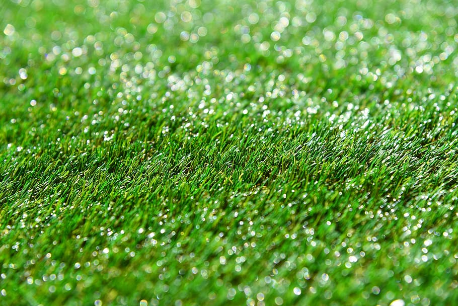 selective, focus photography, grasses, water dew, artificial turf, artificial grass, synthetic grass, synthetic fiber, plastic grass, green color