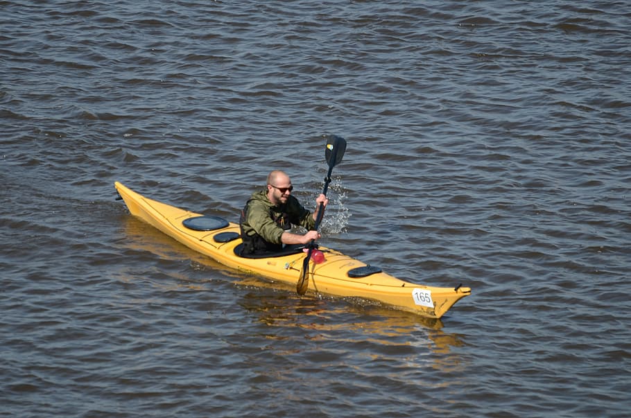 kayak, rafting, canoe, man, boat, adventure, water, oar, one person, nautical vessel