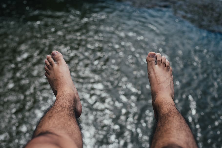 man, feet, body, water, human, beneath, legs, lake, river, lifestyle