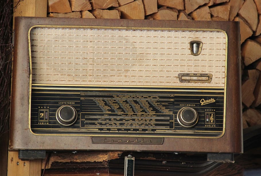 coklat, radio transistor, permukaan, radio, antik, nostalgia, perangkat radio, historis, radio tua, pasar loak