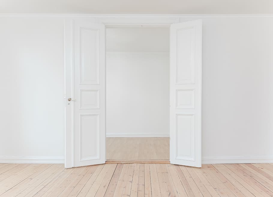 interior, branco, parede, aberto, porta, piso, sala, madeira, entrada, cor branca