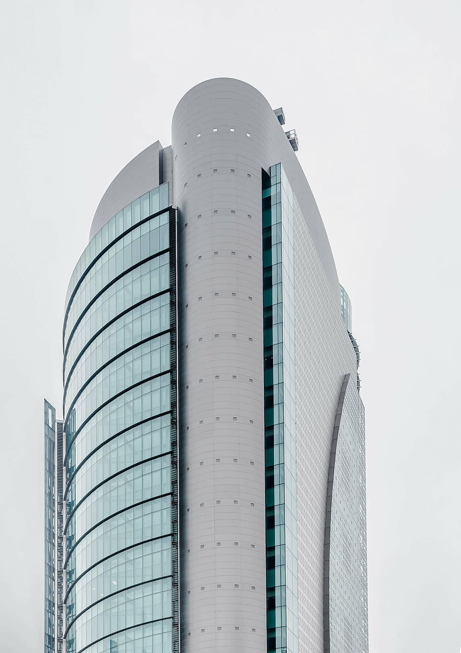 white concrete tower, architecture, building, infrastructure, skyscraper, tower, city, industry, silo, modern