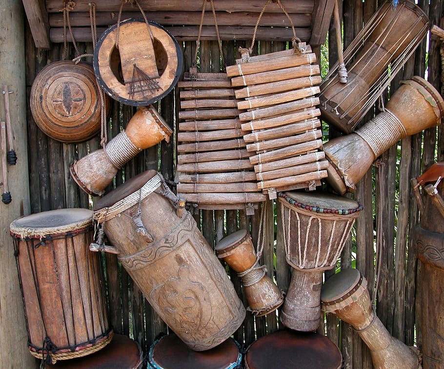 фото, коричневый, инструменты, африканский, фон, музыка, музыкальный, этнический, перкуссия, барабан