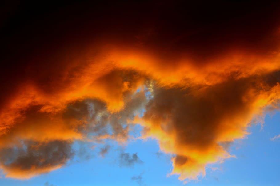 monsoon clouds, sky, clouds, orange color, cloud - sky, nature, abstract, burning, backgrounds, beauty in nature
