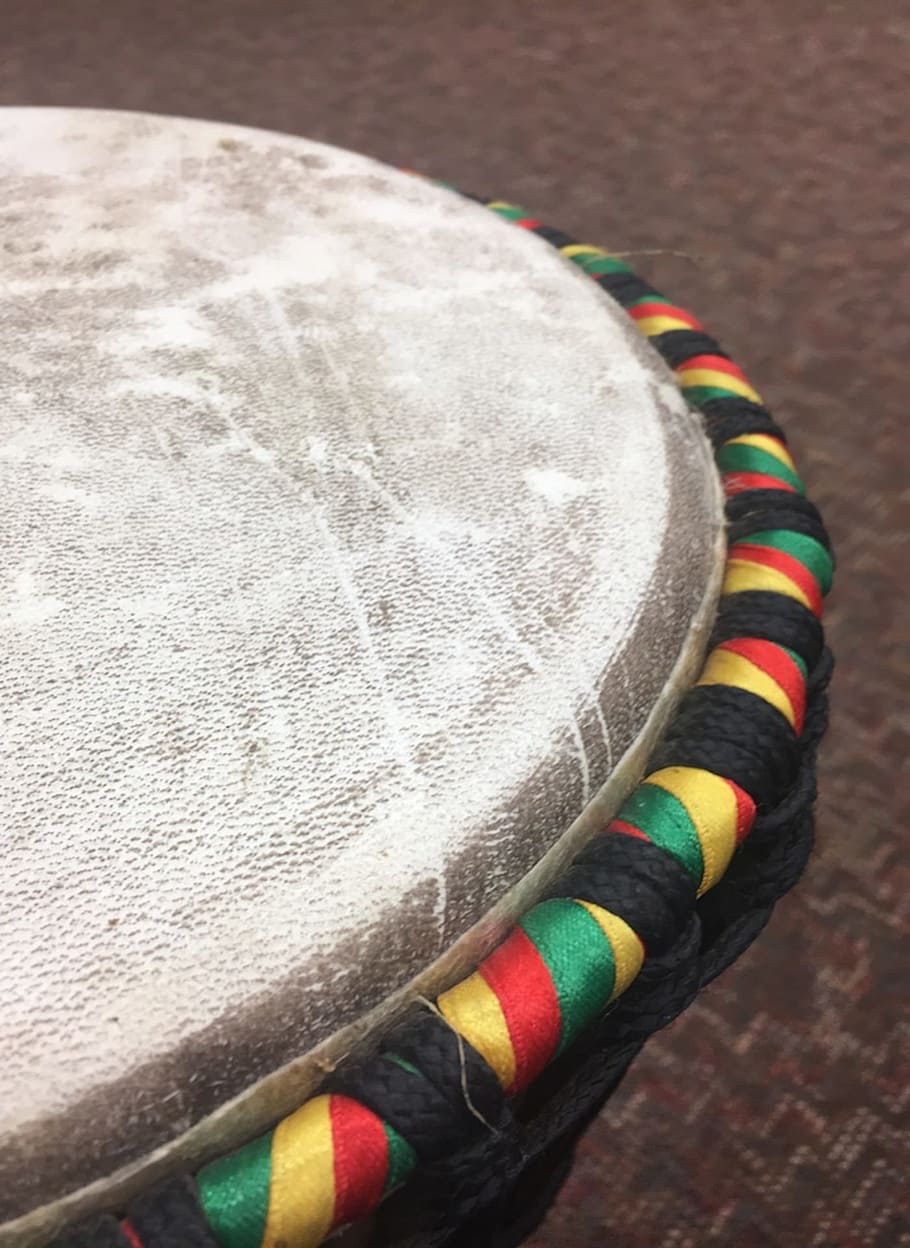 tambor, djembe, instrumento, africano, música, percusión, tradicional, cultura, étnico, mano