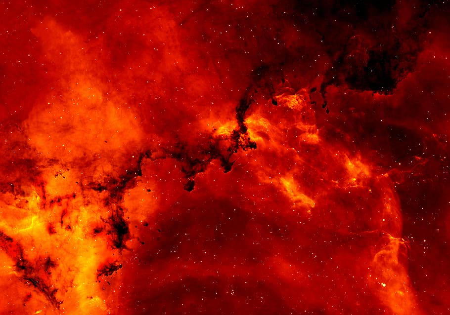 赤, 銀河, デジタル, アート, 星団, ロゼット星雲, 星, 爆発, 宇宙, 熱-温度