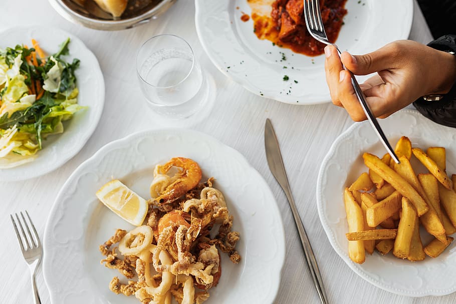 makanan, makanan laut, Italia, sorrento, Lezat, Amalfi, pantai, makanan dan minuman, siap makan, piring