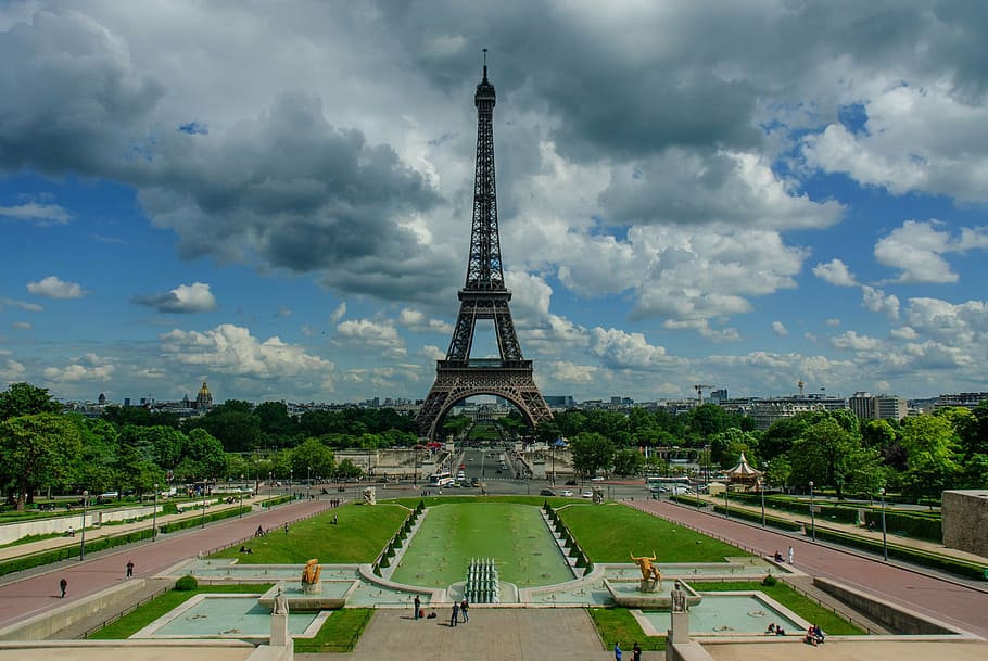 torre eiffel, parís, francia, cielo, arquitectura, feria mundial, punto de referencia, lugares de interés, parís - francia, lugar famoso