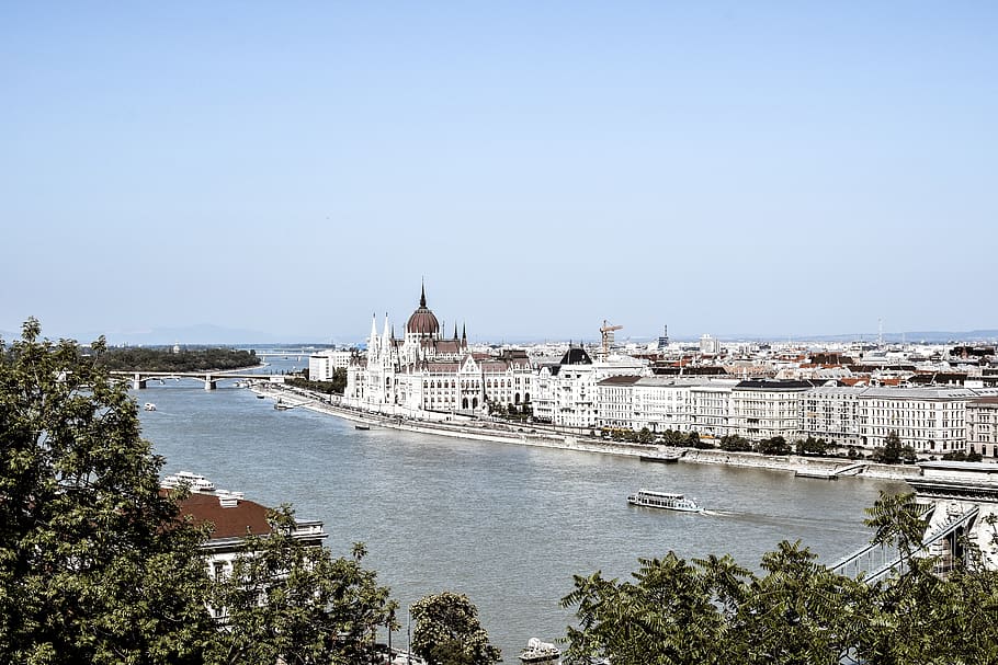 budapest, river, hungary, danube, architecture, castle, building, riverside, view, city