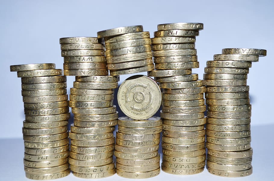 pila, colección de monedas, fondo, británico, presupuesto, negocios, efectivo, cambio, moneda, monedas