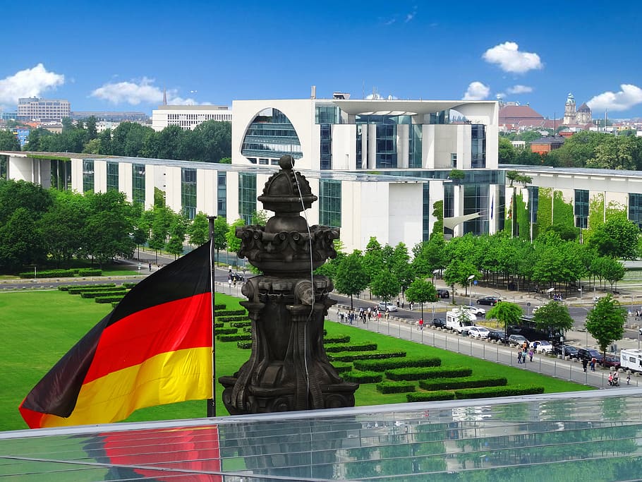architecture, city, chancellery, berlin, building, germany, government, federal chancellery, capital, government district