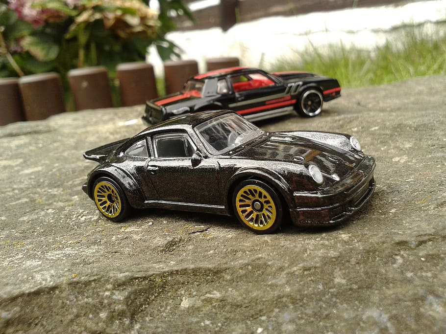 2, 黒, 赤, おもちゃの車, ロック, ポルシェ, 911, ホットウィール, ダイキャスト, 934 RSR