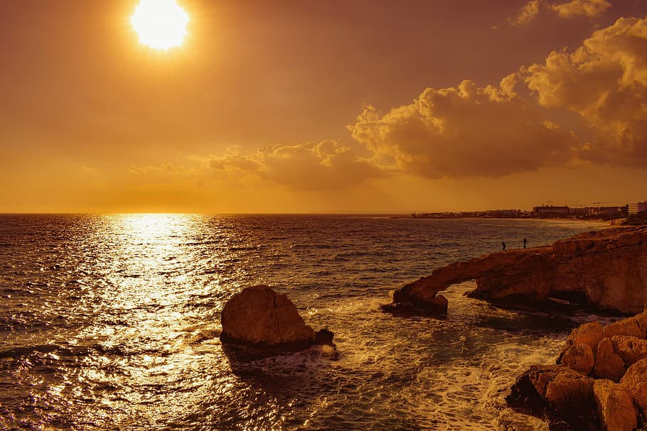 Rocas Cuerpo Agua Puesta De Sol Anochecer Mar Costa Paisaje Marino Tarde Paisaje Pxfuel