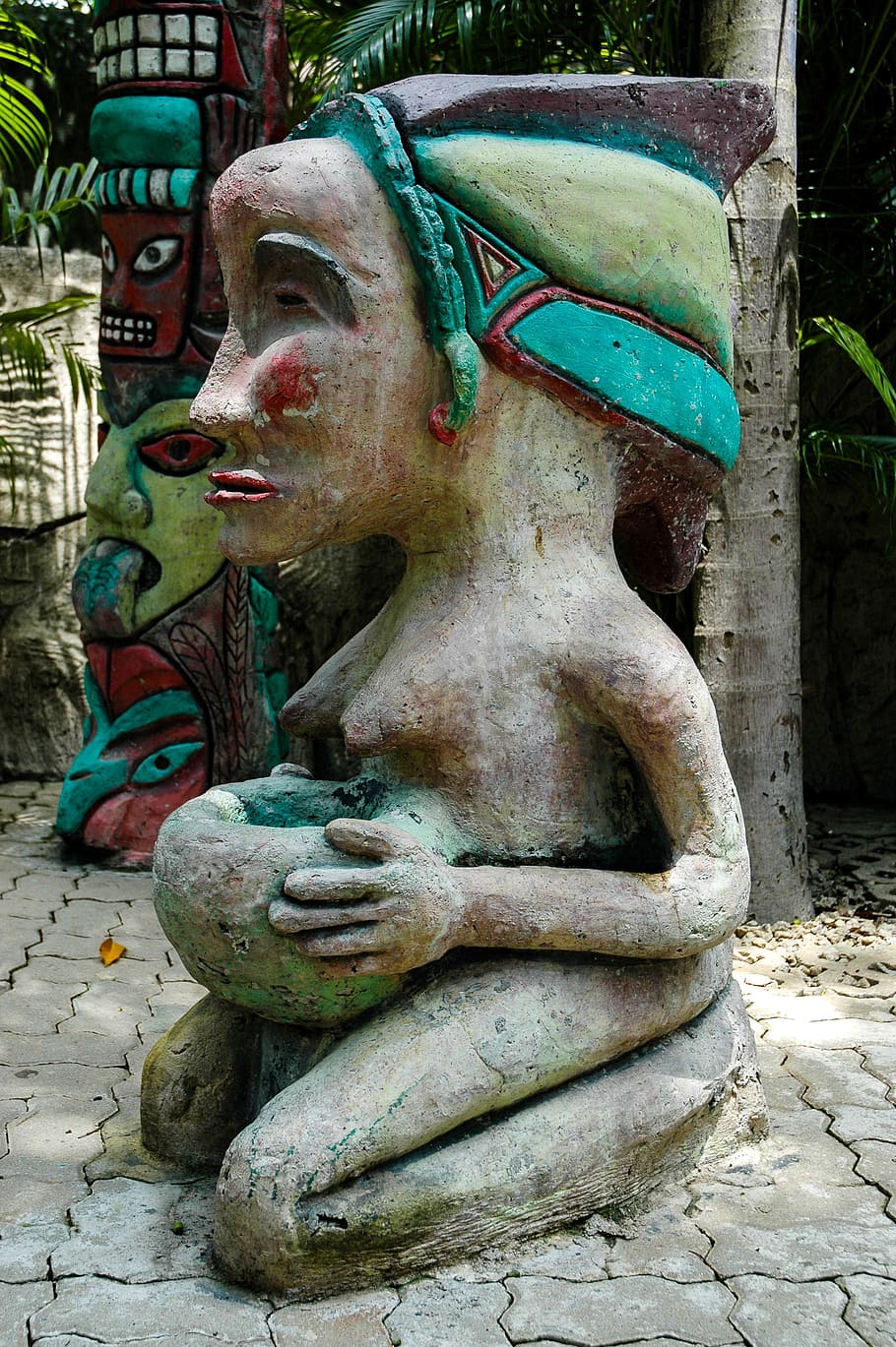 stone figure, statue, woman, kneeling, sculpture, art and craft, representation, creativity, human representation, belief
