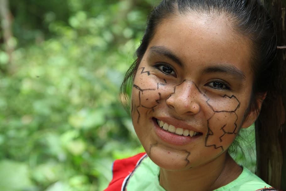 girl, amazonia, peru, portrait, headshot, looking at camera, smiling, one person, happiness, front view