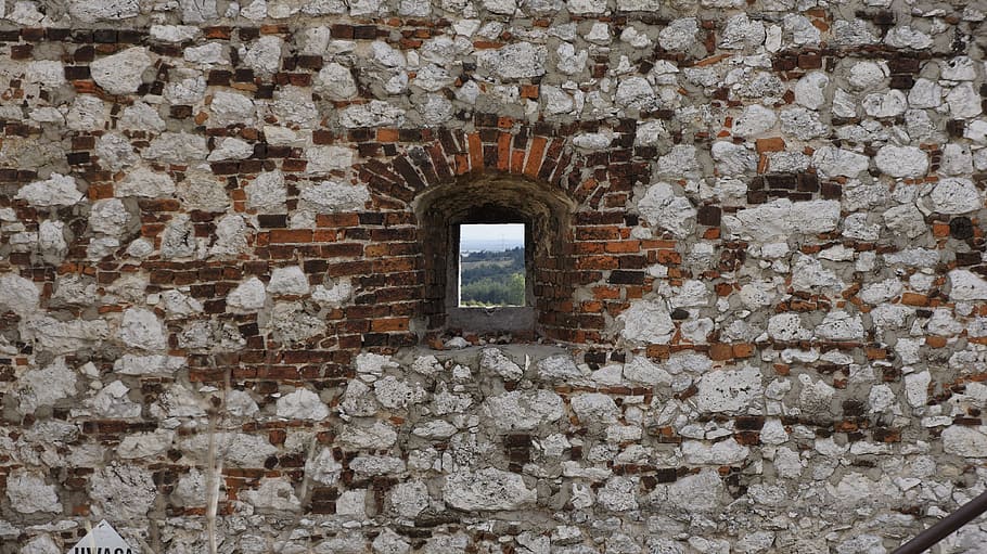 lake dusia, window, architecture, old, brick, building, the background, castle, façades, wall