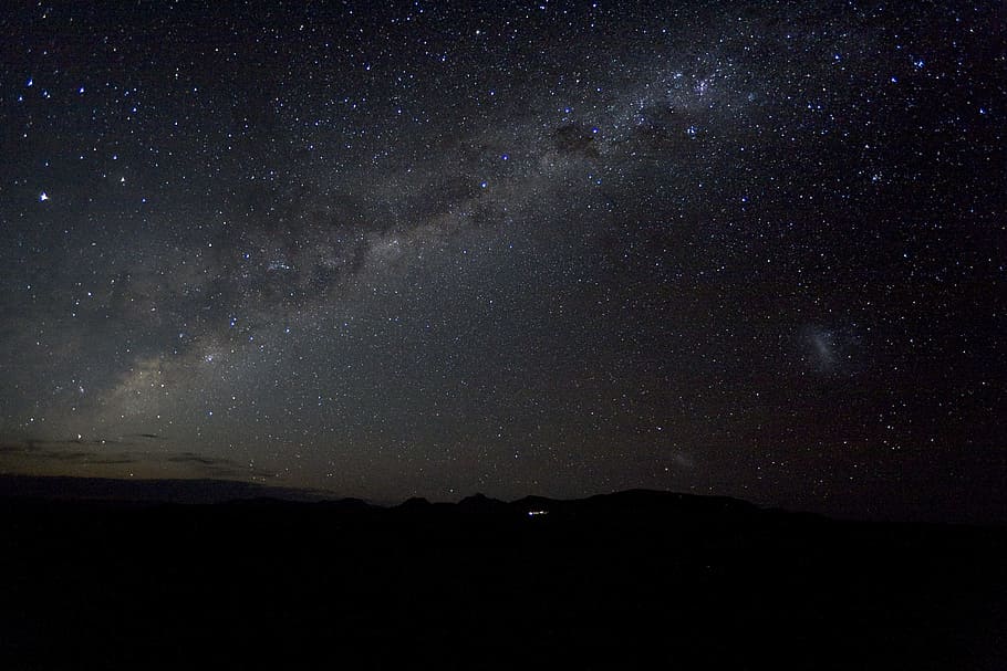 silhouette, mountain, starry sky, space starry, chile, latin america, night, star - space, astronomy, space