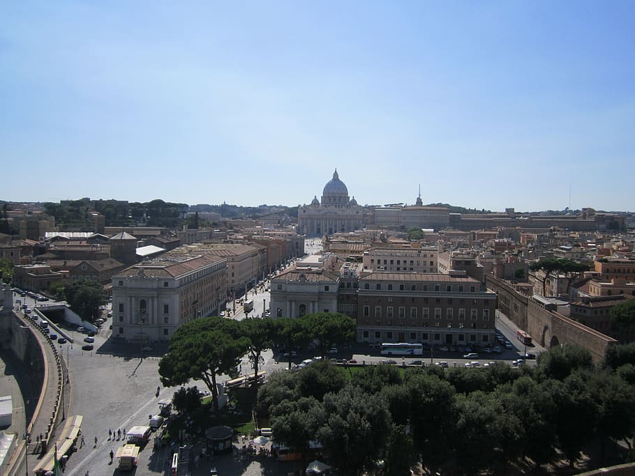 rome, italy, vatican, castello, castello sant angelo, pope, castle, city, outlook, st peter's basilica
