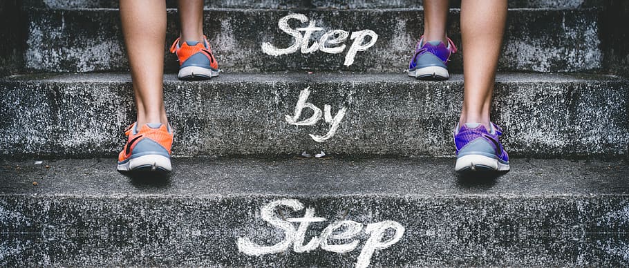escaleras, gradualmente, pies, piernas, éxito, gradual, carrera, arriba, subida, etapas