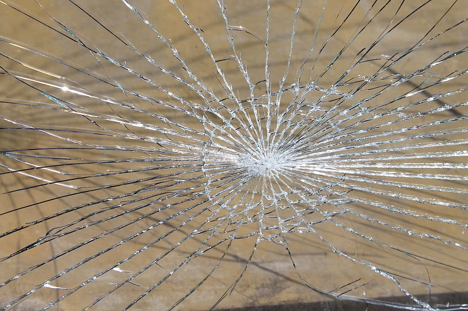 close-up photo, glass, cracked, glass breakage, broken, splitter, fragile, damage, shard, window pane