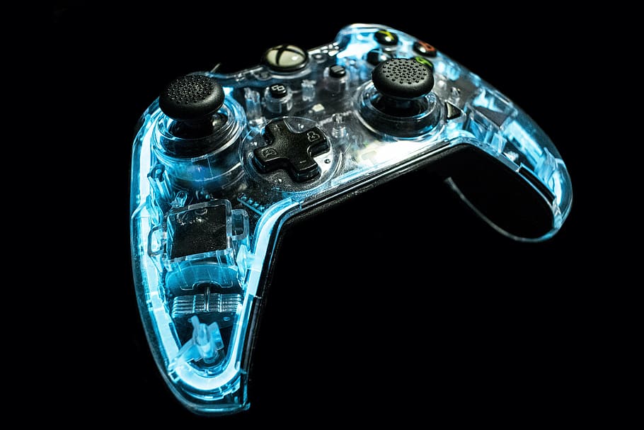 teal, black, xbox 360, wireless, controller, xbox, game, remote control, console, videogame