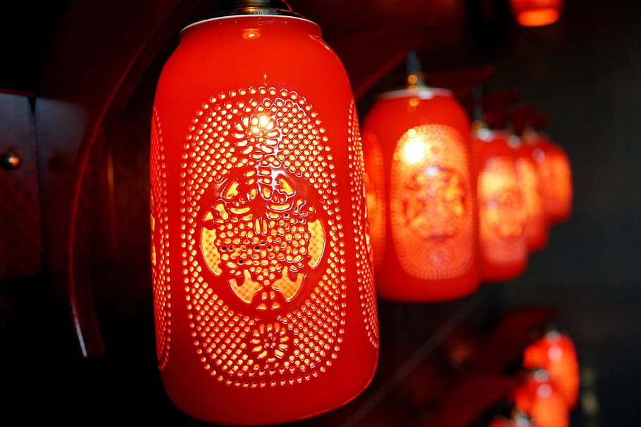red lantern, welcome, restaurant foyer, traditional, chinese, lights, decoration, design, glowing, decor