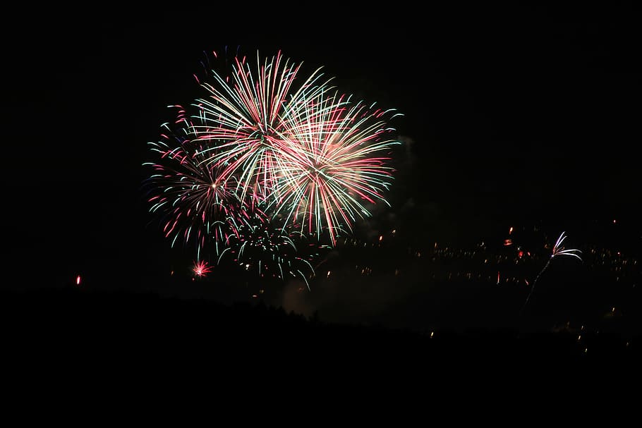 fireworks, night, light, hell, explosion, rocket, shower of sparks, celebration, exploding, firework Display
