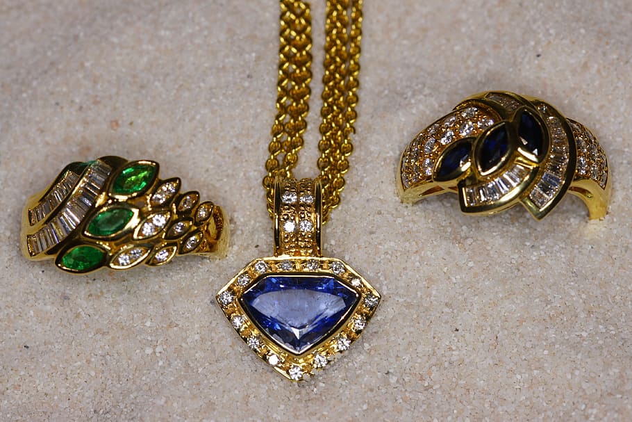 joyas, gemas, valiosas, joyería, color dorado, oro, sin gente, riqueza, metal, lujo
