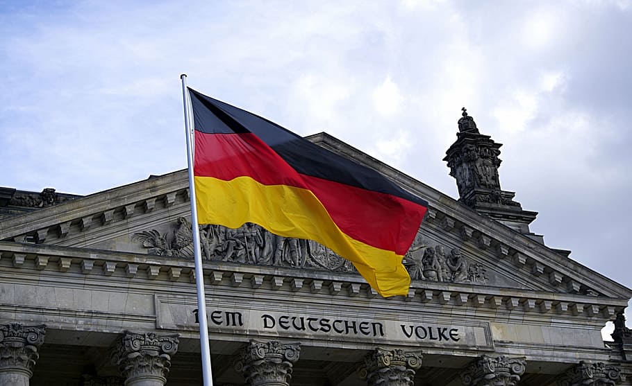 black, red, yellow, flag, daytime, berlin, germany, government, architecture, politics