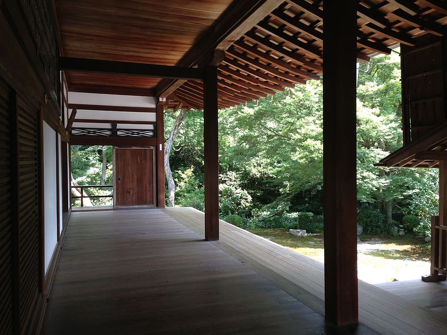 sob o beiral, estilo japonês, kyoto, casa no Japão, k, arquitetura, interior, árvore, estrutura construída, janela