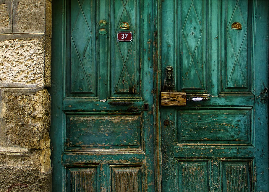 Lies, Behind, shallow, focus, wooden, door, closed, entrance, wood - material, security