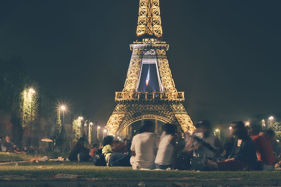 noche, Torre Eiffel, en la noche, eiffel, torre, viaje, parís - francia, francia, lugar famoso, arquitectura