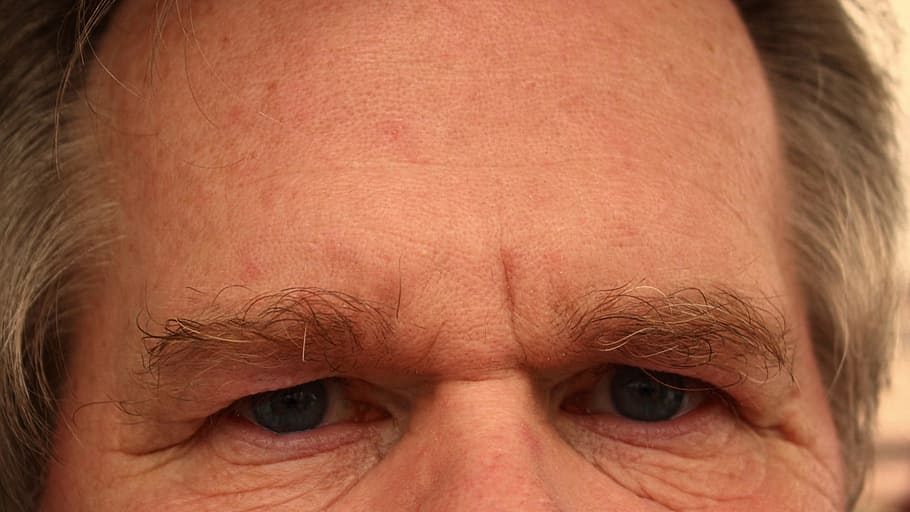 man's eye, Forehead, Eyes, Face, Nose, Psychology, think, anxious, trouble, annoy