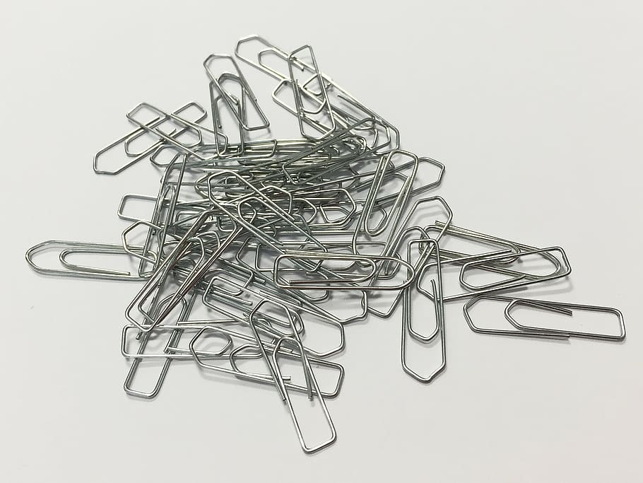 paperclip, clip, office, material, office accessories, stationery, metal, stationery items, close, datailaufnahme